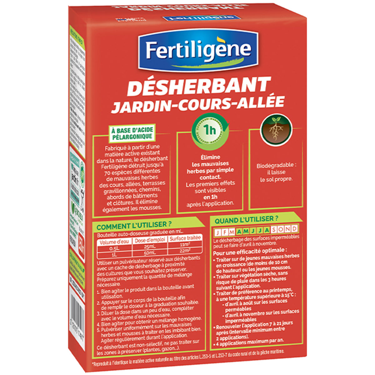 Désherbant jardin-cours-allée FERTILIGENE - - Bakker