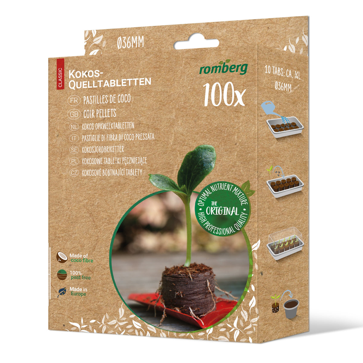 Kit mini serre + 100 pastilles en coco deshydraté - Kit mini serre + 100 pastilles en coco deshydraté - Bakker