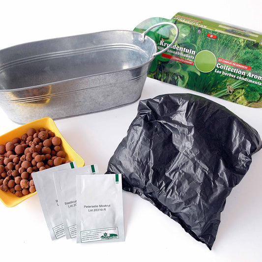 Bakker - Le kit 3 aromatiques en jardinière zinc - Graines