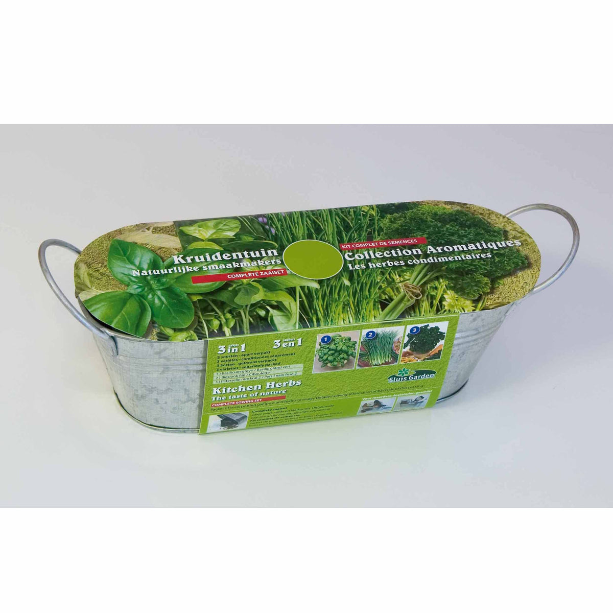 Le kit 3 aromatiques en jardinière zinc -  - Bakker