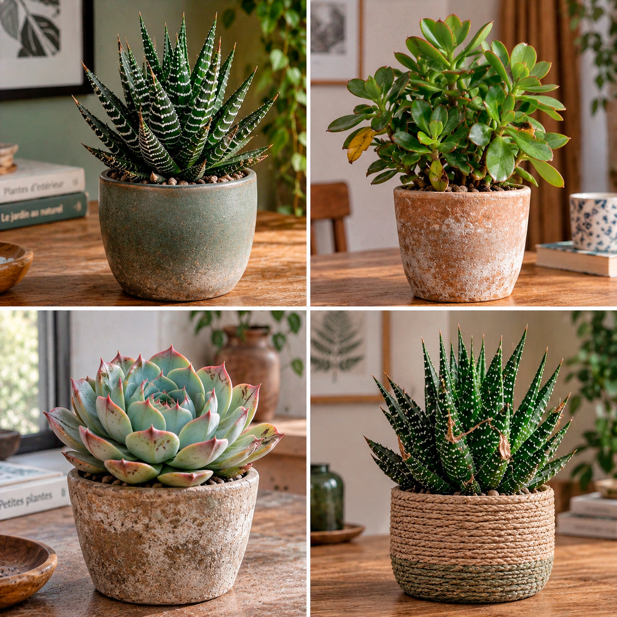 Collection de 4 succulentes