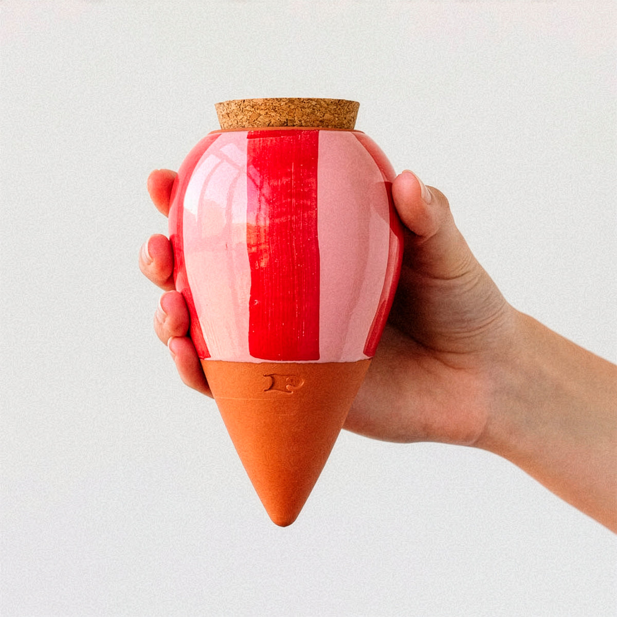 Olla hydratante Rayé rose et rouge -  - Bakker