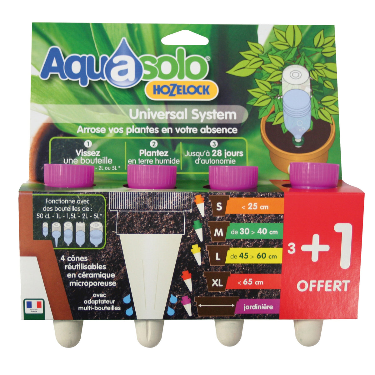 4 Cônes d’arrosage Aquasolo spécial jardinères mauve HOZELOCK - Bakker