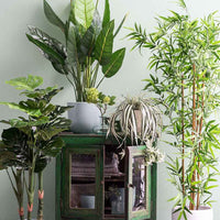 Strelitzia artificiel avec pot décoratif - Plantes fleuries artificielles
