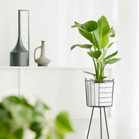 Mica Decorations tables à plantes Midar rond noir - Accessoires pour pots de fleurs