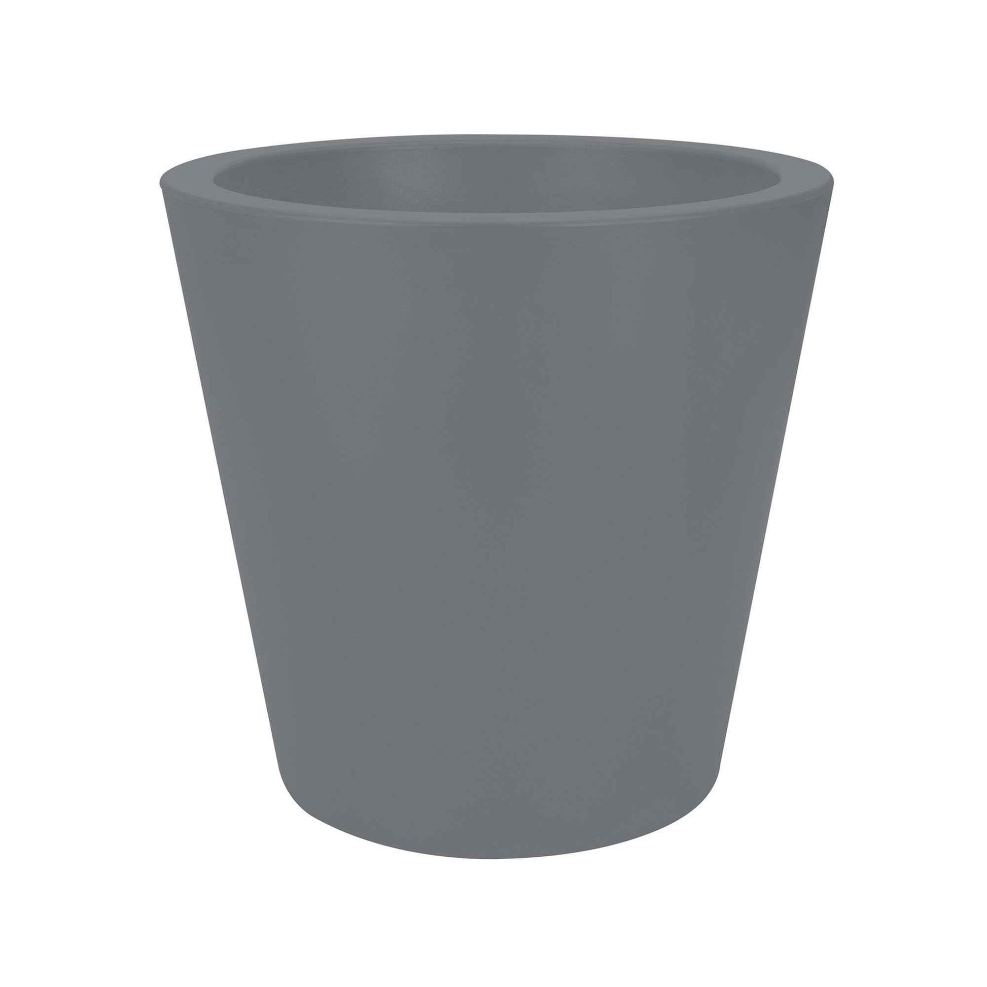 Elho pot de fleurs Pure straight rond gris béton - Pot pour l'intérieur et l'extérieur - Elho
