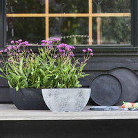 TS jardinière Nova ovale gris - Pot pour l'intérieur et l'extérieur - Grands pots de fleurs