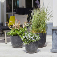Artstone pot de fleurs Bola rond noir - Pot pour l'intérieur et l'extérieur - Grands pots d'intérieur