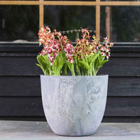 Artstone pot de fleurs Bola rond gris - Pot pour l'intérieur et l'extérieur - Artstone