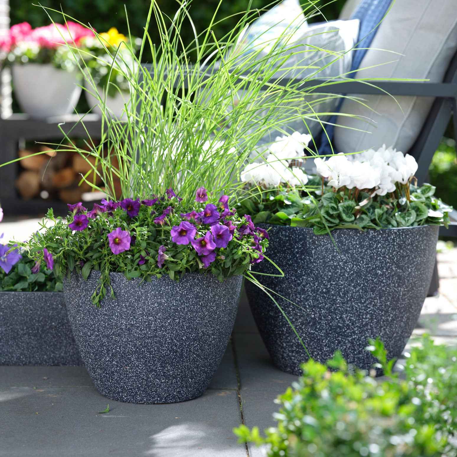 TS pot de fleurs Nova noir - Pot pour l'extérieur - Petits pots d'extérieur