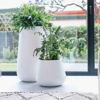 Elho pot de fleurs haut Pure cone rond blanc - Pot pour l'intérieur et l'extérieur - Elho