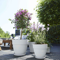 Elho pot de fleurs Vibia campana rond blanc - Pot pour l'extérieur - Grands pots de fleurs