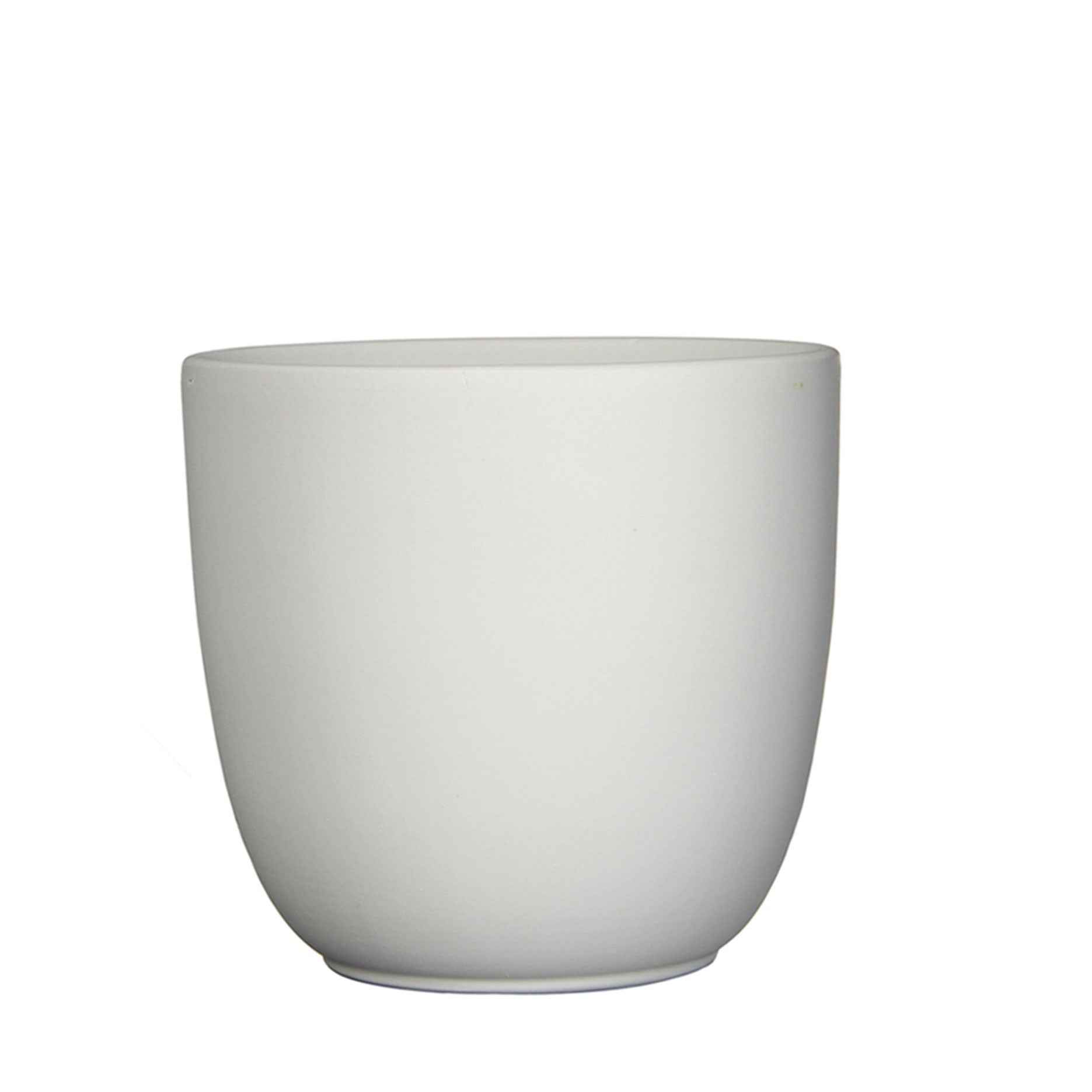 Mica pot de fleurs Lago rond blanc mat - Pot pour l'intérieur - Pots de fleurs en céramique et terre cuite