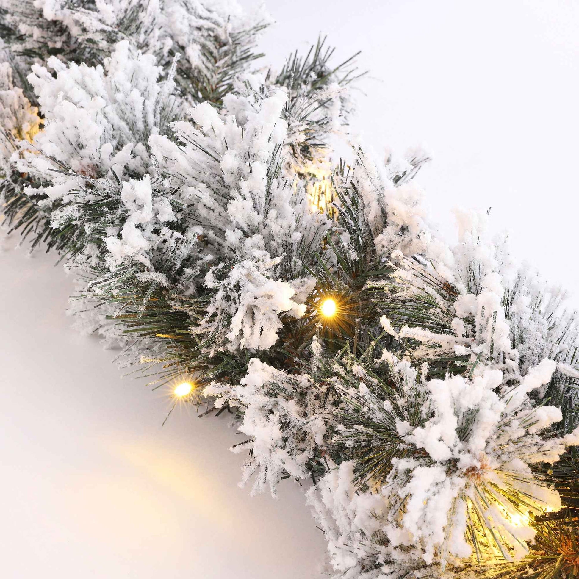 Guirlande de Noël artificielle enneigée 'Dinsmore' blanc - Couronnes de Noël