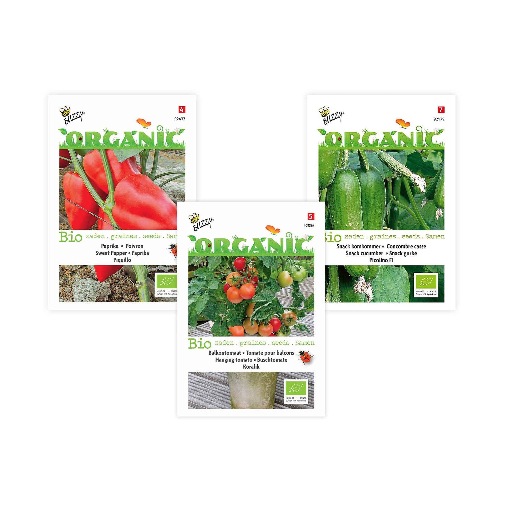 Pack de légumes pour le balcon 'Balcon Bienfaisant' - Biologique - Semences de légumes - Graines