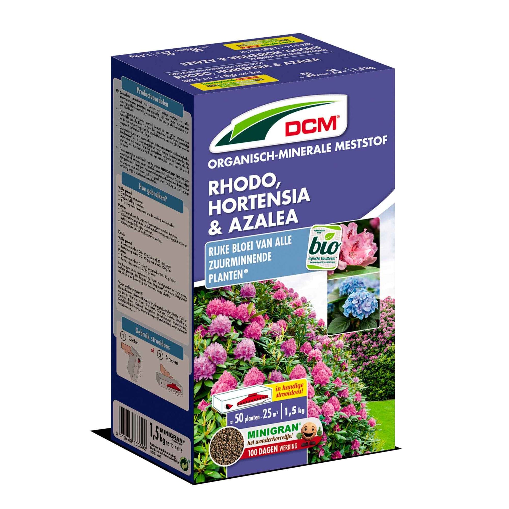 Engrais végétal pour hortensias, rhododendrons et azalées - Biologique 1,5 kg - DCM - Engrais