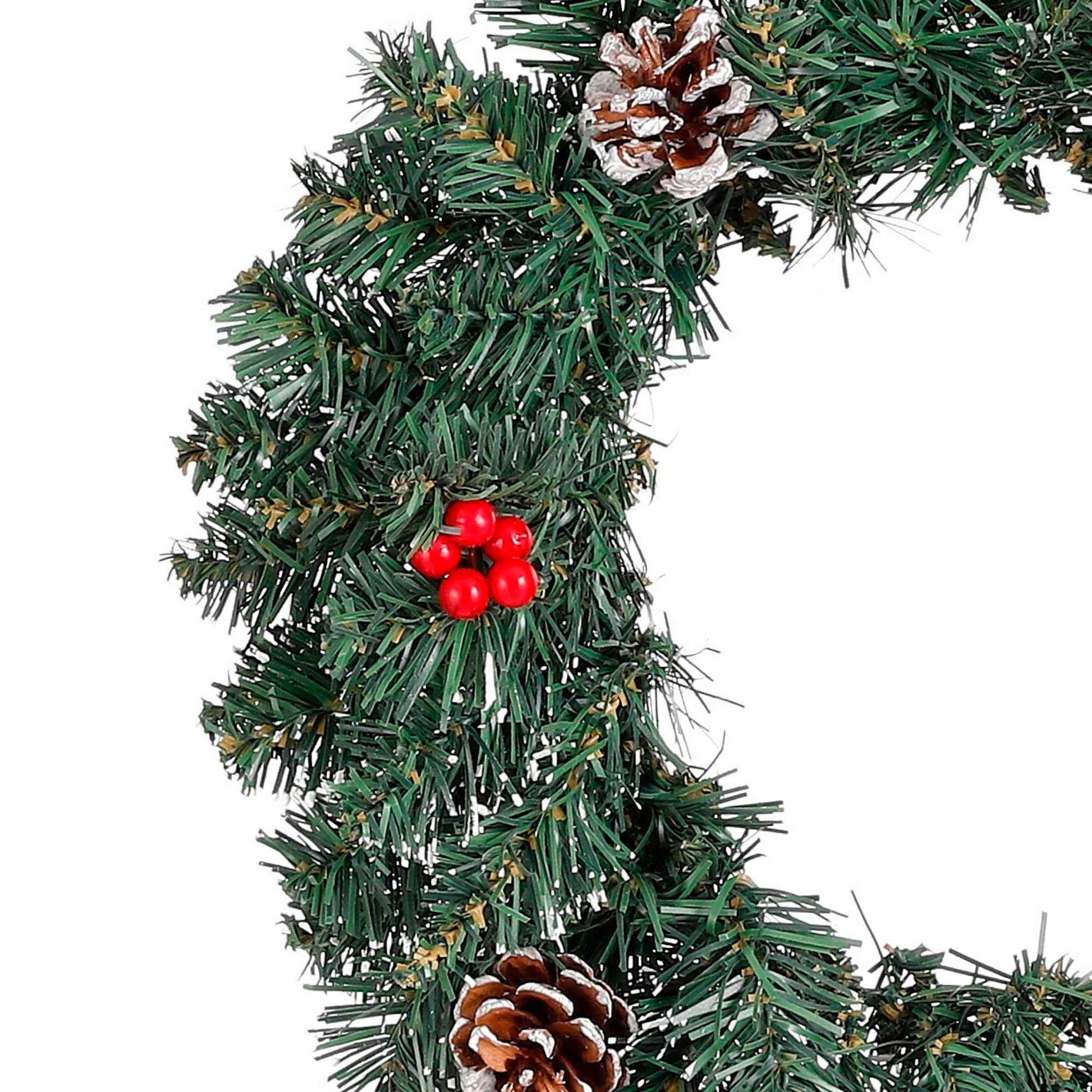 Couronne de Noël 'Creston', avec aiguilles enneigées et décorations (35 cm) - Collection de Noël
