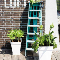 Elho pot de fleurs haut Loft urban carré blanc - Pot pour l'extérieur - Grands pots de fleurs