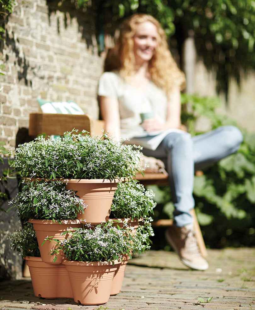 Elho pot de fleurs Green basics jardinage vertical marron - Pot pour l'extérieur - Elho