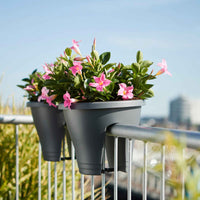 Elho jardinière Green basics flower bridge ronde noir - Pot pour l'extérieur - Grands pots de fleurs