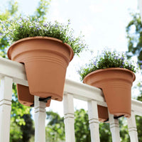 Elho Pont de fleurs Green Basics ronde- Pot pour l'extérieur Marron - Jardinières et bacs à fleurs
