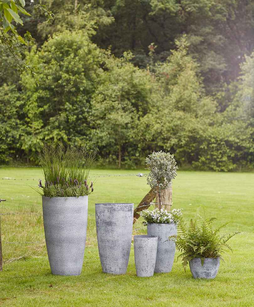 TS pot de fleurs Nova rond gris - Pot pour l'intérieur et l'extérieur - Grands pots de fleurs