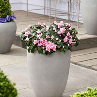 Capi vase Urban smooth rond gris - Pot pour l'intérieur et l'extérieur - Grands pots d'extérieur